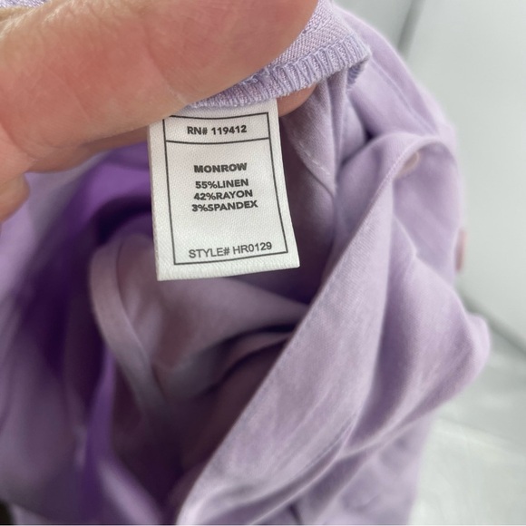 Monrow Halter Polo Linen-Blend Jumpsuit light purple Sz S - Picture 10 of 12